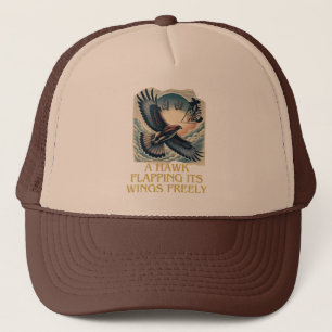A powerful flying hawk symbolizing freedom, trucker hat