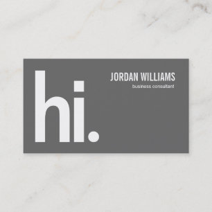 A Powerful Hi - Modern Business Card - Grey