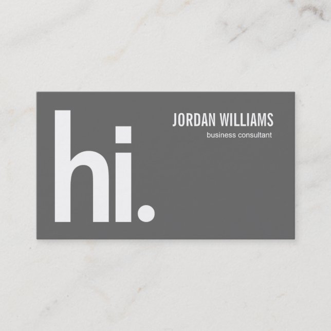 A Powerful Hi - Modern Business Card - Grey (Front)