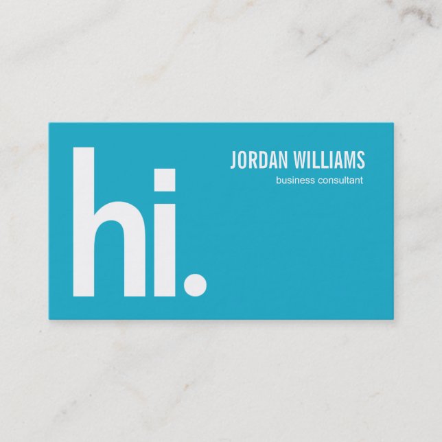 A Powerful Hi - Modern Business Card - Turquoise (Front)