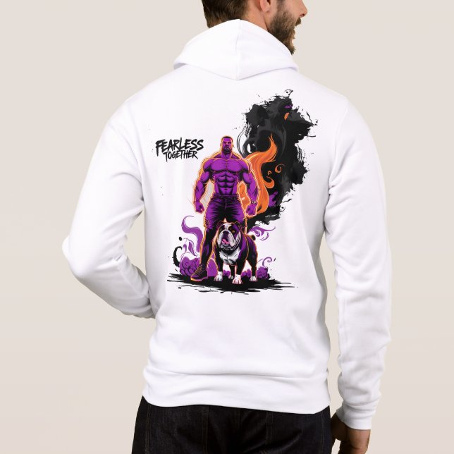 A powerful muscular man hoodie (Back)