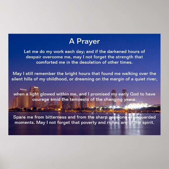 A Prayer Blue San Diego  Posters (Front)