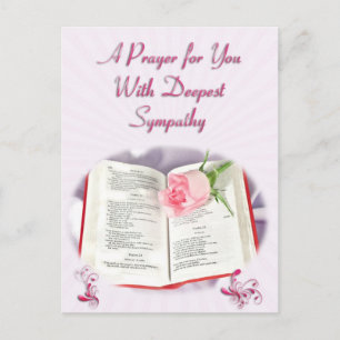 A prayer coming with deepest sympathy postcard