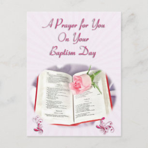 A prayer for a Baptism Postcard