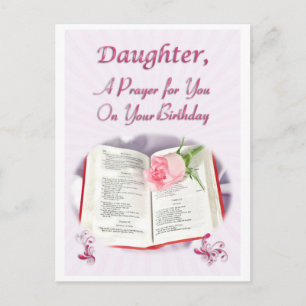 A prayer for a Daughter on her Birthday Postcard