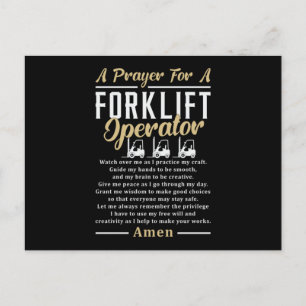 A Prayer For A Forklift Operator Forklift Driver Postcard