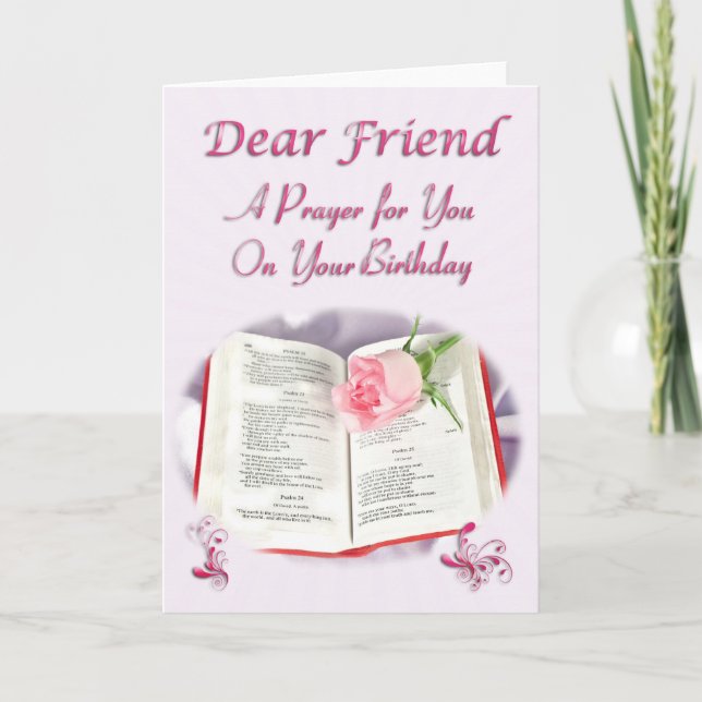 A prayer for a friend on her Birthday Card (Front)