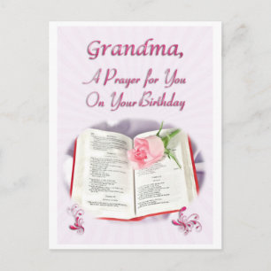 A prayer for a Grandma on her Birthday Postcard