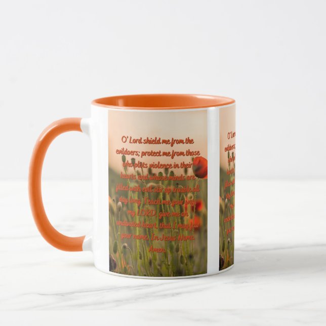 A Prayer For A Protection Shield Two-Tone Mug (Left)