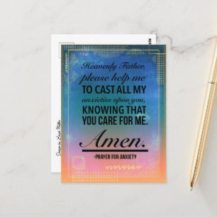 A Prayer for Anxiety Postcard