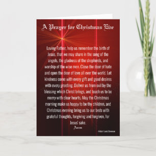 A Prayer for Christmas Eve Holiday Card