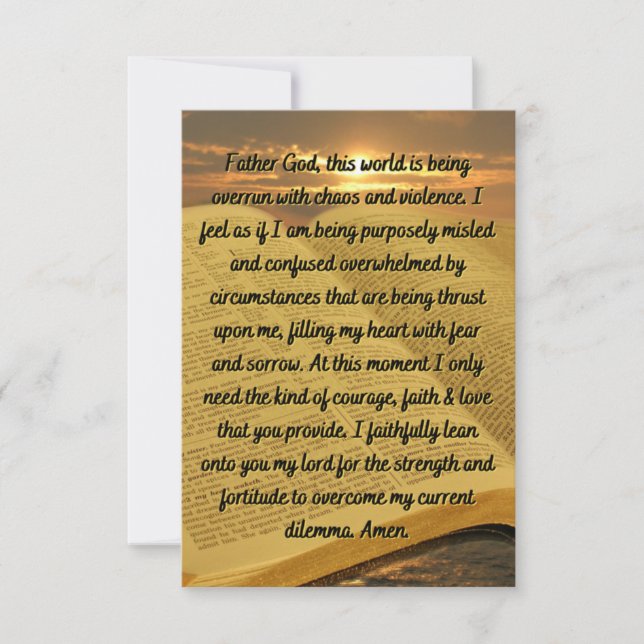 A Prayer For Daily Peace Flat Greeting Card (Front)