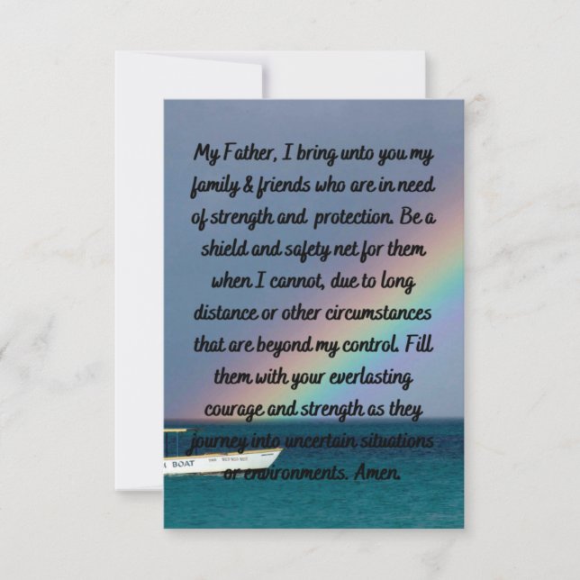 A Prayer For Family & Friends Flat Greeting Card (Front)