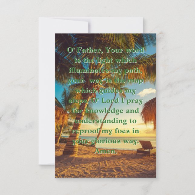 A Prayer For Guidance & Peace Flat Greeting Card (Front)