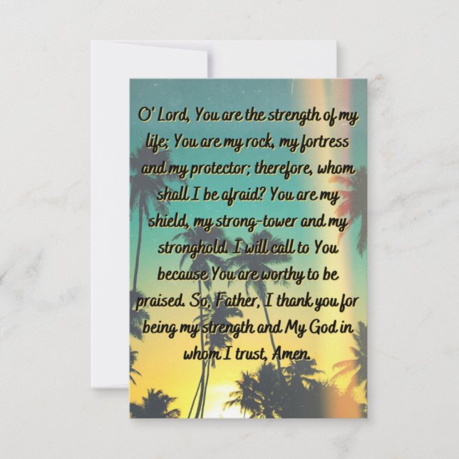 A Prayer For Peace & Strength Flat Greeting Card (Front)