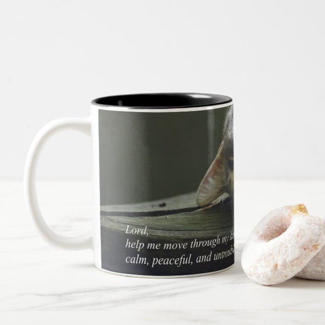 A Prayer For Serenity (Murphy) Two-Tone Coffee Mug (With Donut)