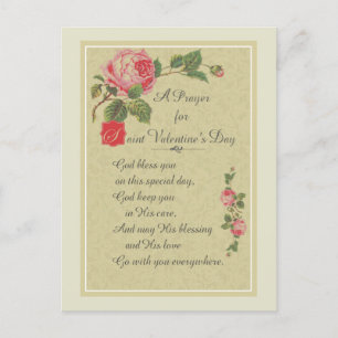 A Prayer for St. Valentines Day Holiday Postcard
