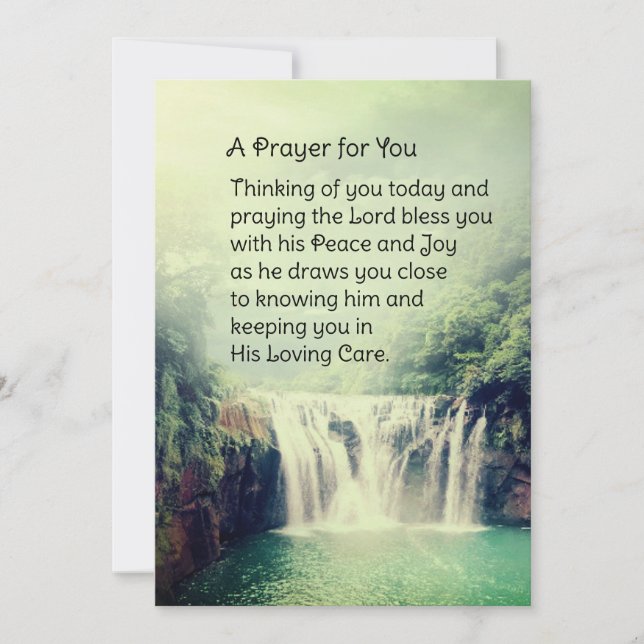 A Prayer For You Beautiful Nature Waterfall Flat Card (Front)