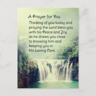 A Prayer For You Beautiful Nature Waterfall Postcard