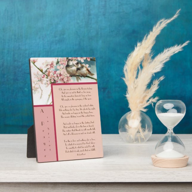 A Prayer in Spring Poem by Robert Frost Plaque (Side)