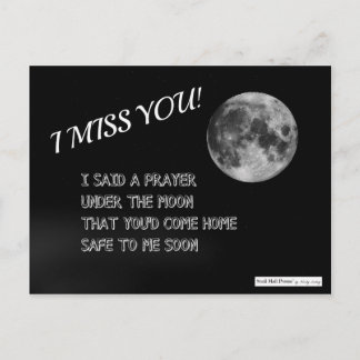 A Prayer Poem to Come Home Safely with a Full Moon Postcard