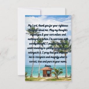 A Prayer To Our Lord God Flat Greeting Card