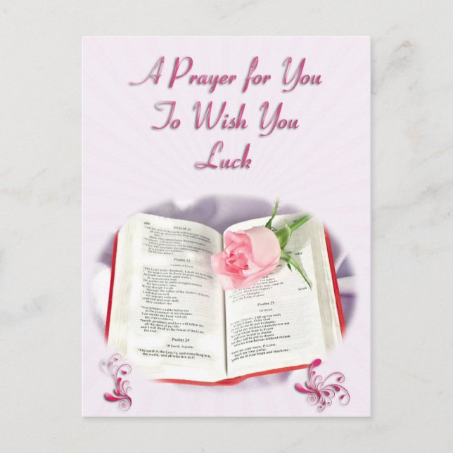 A prayer to wish you luck postcard (Front)