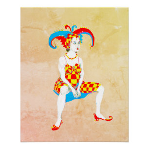 A pregnant jester Stretched Canvas Print
