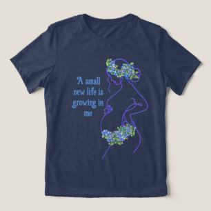 A Pregnant Woman Silhouette with Quote Tri-Blend Shirt
