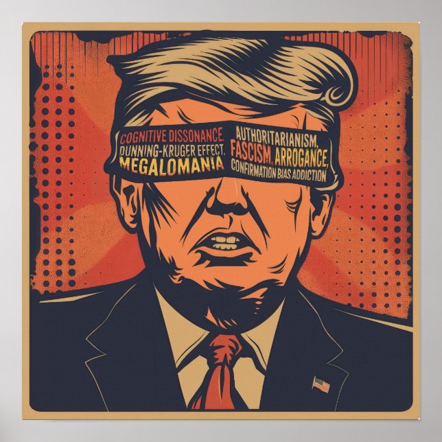 A president blindfolded by mental issues poster (Front)