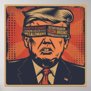 A president blindfolded by mental issues poster