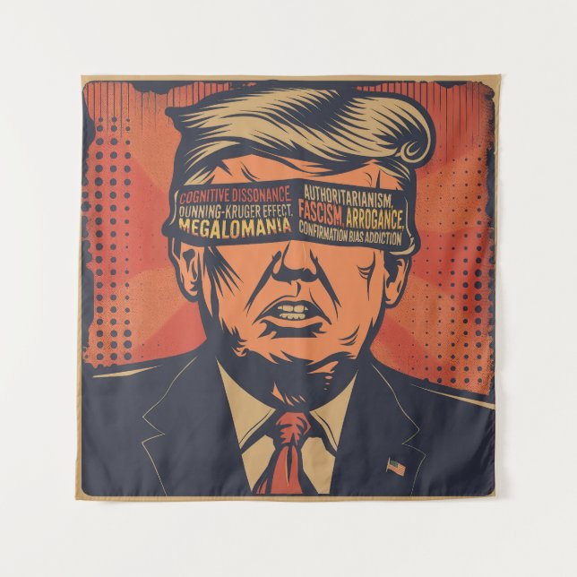 A president blindfolded by mental issues tapestry (Front)