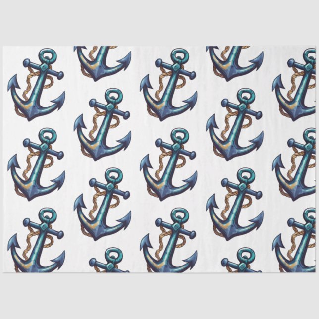 A Pretty Blue Nautical Series Design 11 Tissue Paper (Front)