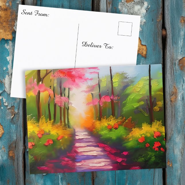 A Pretty Fall Hiking Trail Postcard (Creator Uploaded)
