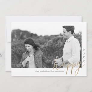 A Pretty Happy New Year - Faux Foil Holiday Card