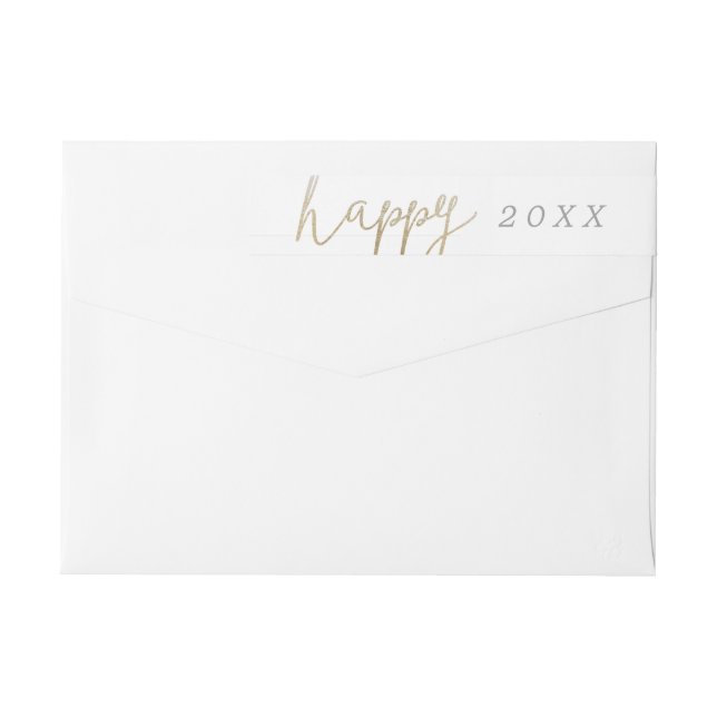 A Pretty Happy New Year Return Address Label (Back)