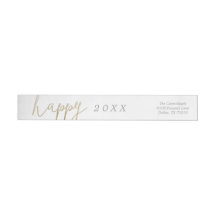 A Pretty Happy New Year Return Address Label