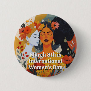 A Pretty International Women's Day  6 Cm Round Badge