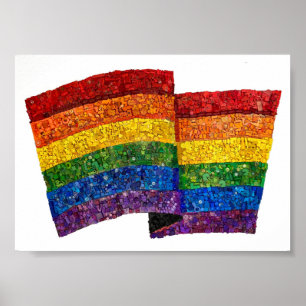 A Pride Flag Made from Board Game Components Poster