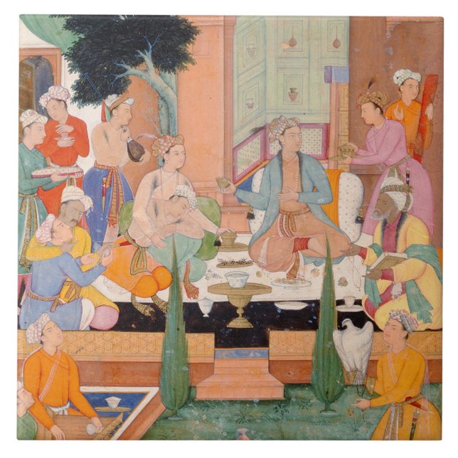 A prince and companions take refreshments and list tile (Front)