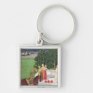 A Prince begging water from women at a well Key Ring