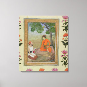 A prince in discussion with a religious man holdin canvas print