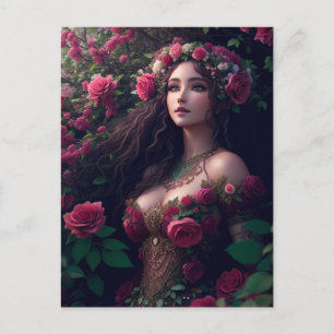 A princess in the roses postcard
