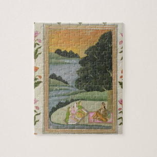 A Princess listening to female musicians by a rive Jigsaw Puzzle