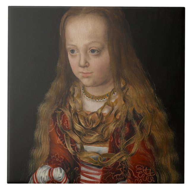 A Princess of Saxony, c.1517 (oil on panel) Tile (Front)