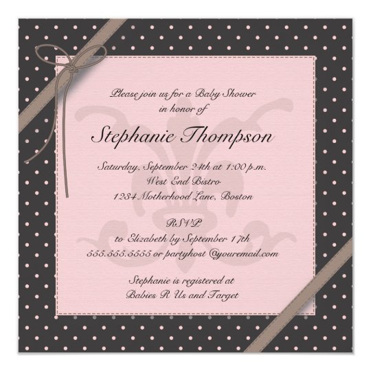 A Princess on the Way Pink Polka Dot Baby Shower Card