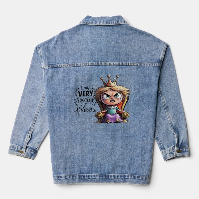 A princess who knows how to shine! denim jacket (Back)