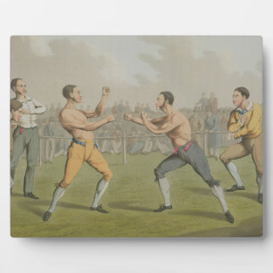 A Prize Fight, aquatinted by I. Clark, pub. by Tho Plaque