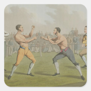 A Prize Fight, aquatinted by I. Clark, pub. by Tho Square Sticker