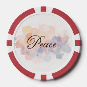A product with a design of "peace" poker chips